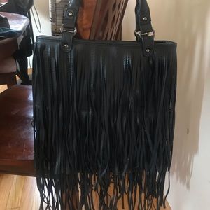Black fringe bag